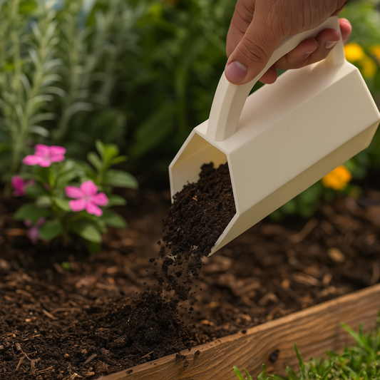 Garden Soil Scoop with Handle – Plant Shovel for Succulents, Houseplants, Cactus, Leca & Aroid Mix – Modern Potting Tool