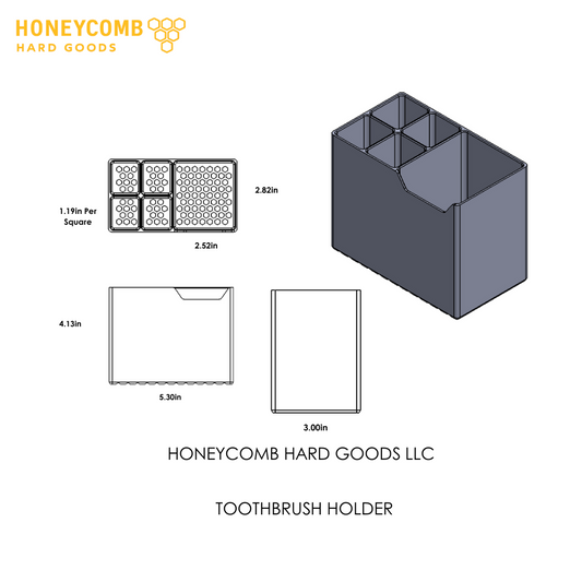 Toothbrush Holder for Bathroom Countertop 4 Slot Rectangular Organizer Modern Sink Storage Stand for Home or RV