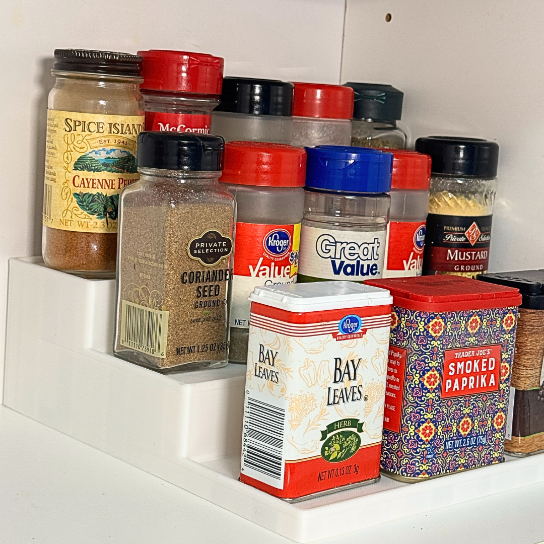 3-Tier Spice Rack Organizer – Food Safe & Eco-Friendly – Non-Toxic Kitchen Shelf for 15+ Jars – Tiered Countertop Storage