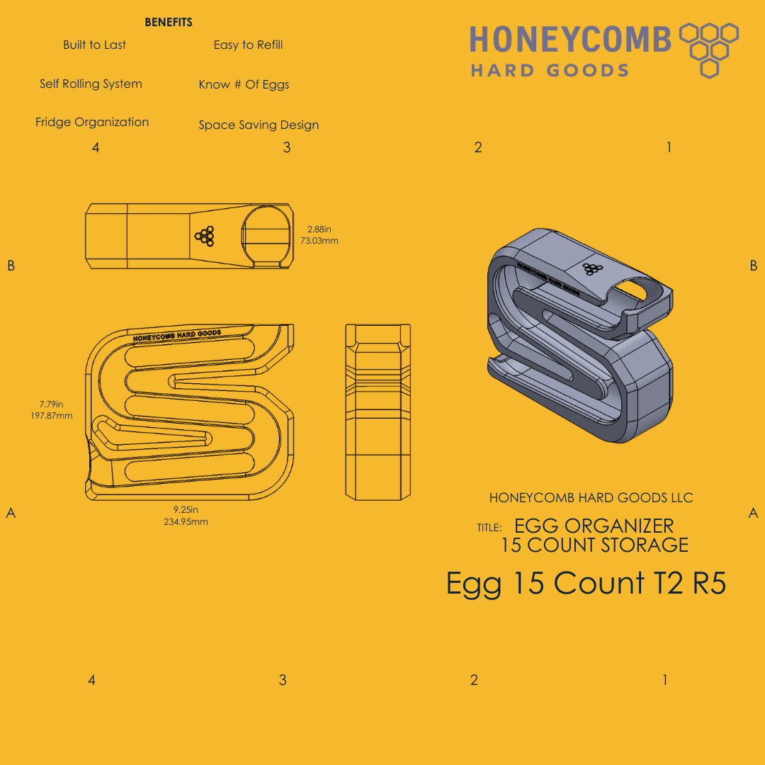 Vertical Egg Organizer for Fridge – Holds 15 Eggs | Space-Saving Gravity-Fed Egg Tray | Eco-Friendly Plastic