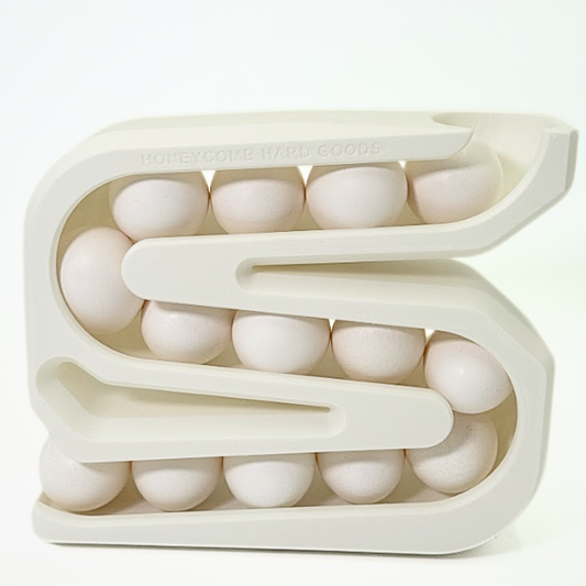 Vertical Egg Organizer for Fridge – Holds 15 Eggs | Space-Saving Gravity-Fed Egg Tray | Eco-Friendly Plastic