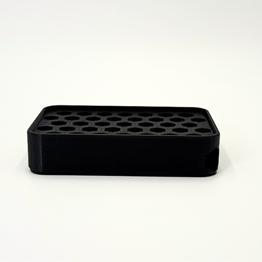 Modern Draining Soap Dish | Black Soap Holder Tray for Sink, Shower or Bathroom | Bar Soap Saver with Drain | PETG Two-Piece Soap Tray
