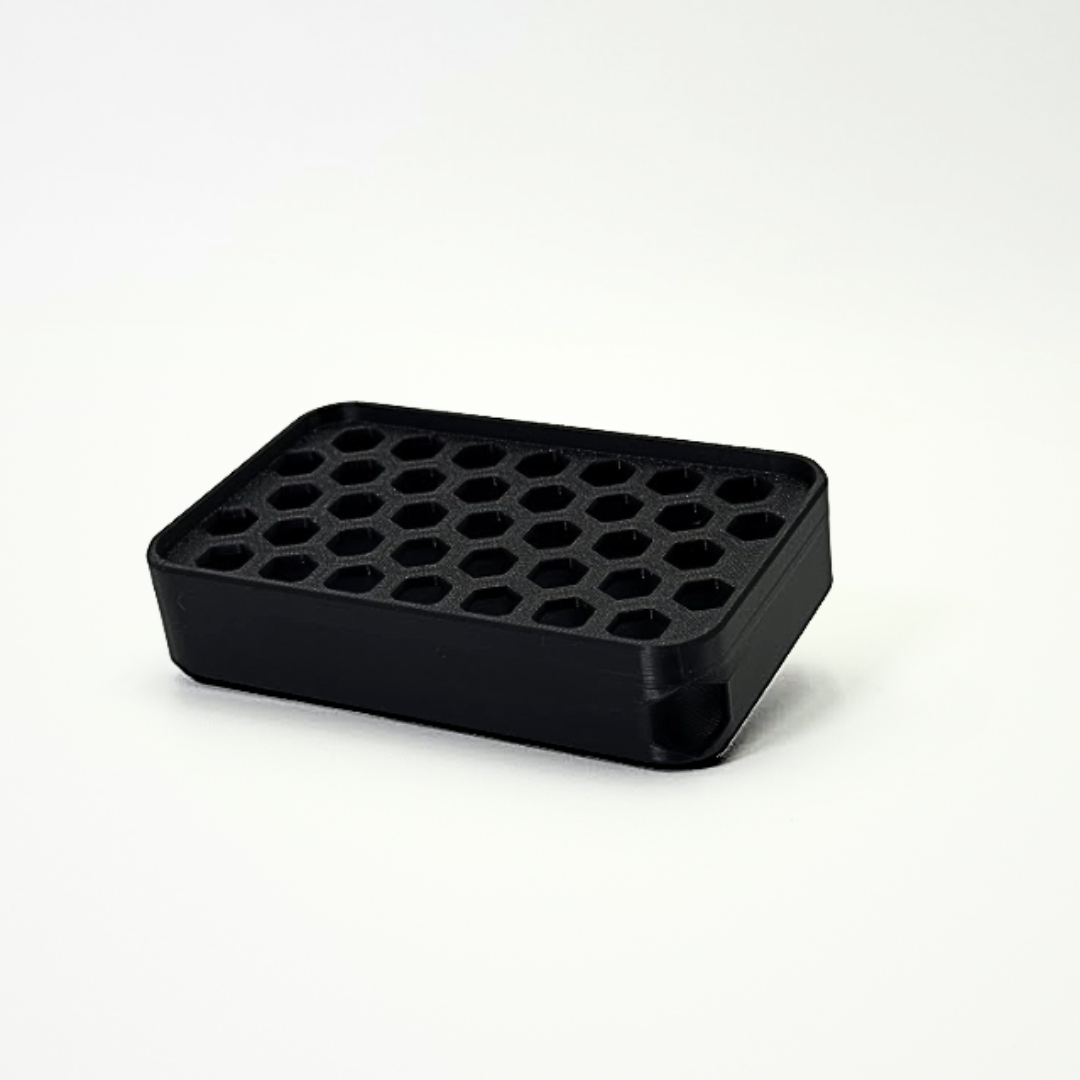 Modern Draining Soap Dish | Black Soap Holder Tray for Sink, Shower or Bathroom | Bar Soap Saver with Drain | PETG Two-Piece Soap Tray