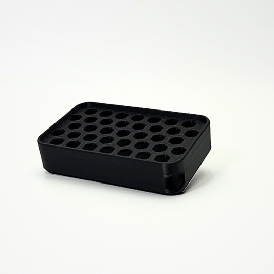 Modern Draining Soap Dish | Black Soap Holder Tray for Sink, Shower or Bathroom | Bar Soap Saver with Drain | PETG Two-Piece Soap Tray
